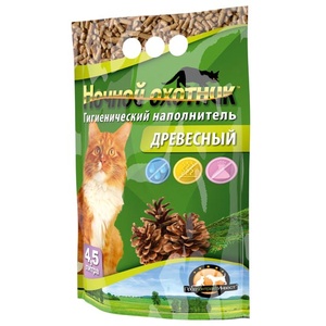 НОЧНОЙ ОХОТНИК наполнитель д/кошек (4,5 л) древесный