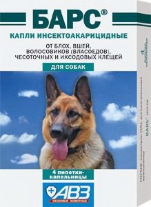 БАРС капли д/собак (4 пипет) от блох АВЗ