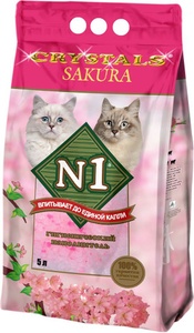 НАПОЛНИТЕЛЬ №1 Кристалс д/кошек (5 л) SAKURA силикагель (1*8)