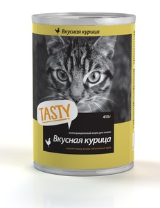 ТЭЙСТИ корм д/кошек конс (415 г) соус/курица апф