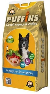 ПУФФИНС корм д/собак сух (15 кг) курица по-домашнему