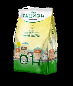 НАШ РАЦИОН корм д/кошек сух (1,5 кг) мясное ассорти