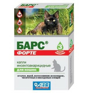 БАРС ФОРТЕ капли д/кошек (3 пипет) от блох АВЗ
