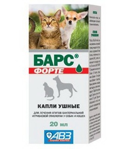 БАРС ФОРТЕ ушные капли (20 мл) от отита АВЗ