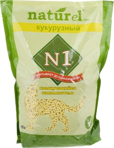 НАПОЛНИТЕЛЬ №1 Натурель д/кошек (4,5 л) Кукурузный комкующийся