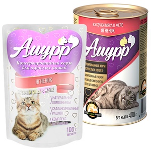 АМУРР корм д/кошек конс (415 г) соус/ягненок (1*20)