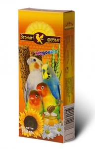 ВЕРНЫЕ ДРУЗЬЯ лакомства д/попугаев (150 г) мед