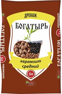КЕРАМЗИТ "Богатырь дренаж" средний (5 л)