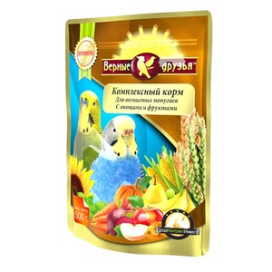 ВЕРНЫЕ ДРУЗЬЯ корм д/попугаев (500 г) волнист/овощи/фрукты (м/у)  (1*10)
