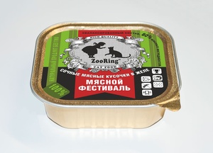 ЗООРИНГ корм д/кошек конс (100 гр) паштет/мясной фестиваль