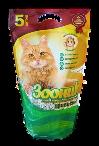 ЗООНИК наполнитель д/кошек (5 л) древесный (1*4)