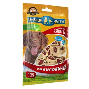 ВЕРНЫЕ ДРУЗЬЯ Дента лакомства д/собак (150 г) косточка жевательная/треугольник (1*18)