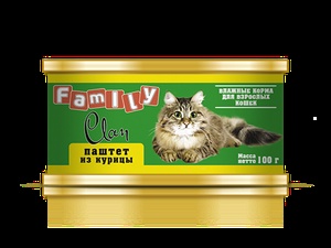 КЛАН Family корм д/кошек конс (100 г) паштет/курица (1*24)
