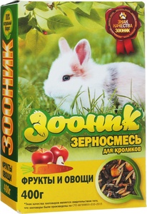 ЗООНИК корм д/кроликов (400 г) стандарт/фрукты/овощи (1*14)