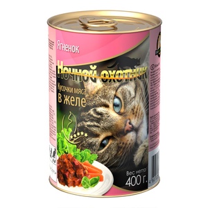 НОЧНОЙ ОХОТНИК корм д/кошек конс (415 г) желе/ягненок  (1*20)