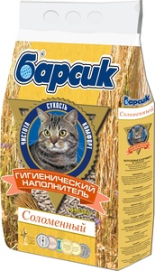 БАРСИК наполнитель д/кошек (4,54 л) Соломенный