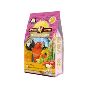 ВЕРНЫЕ ДРУЗЬЯ корм д/птиц (500 г) стандарт/фрукты/овощи  (м/у)(1*18)