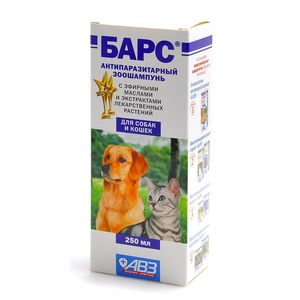 БАРС шампунь д/кошек и собак (250 мл) от блох  АВЗ