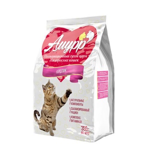 АМУРР корм д/кошек сух (350 г) кролик (1*21)
